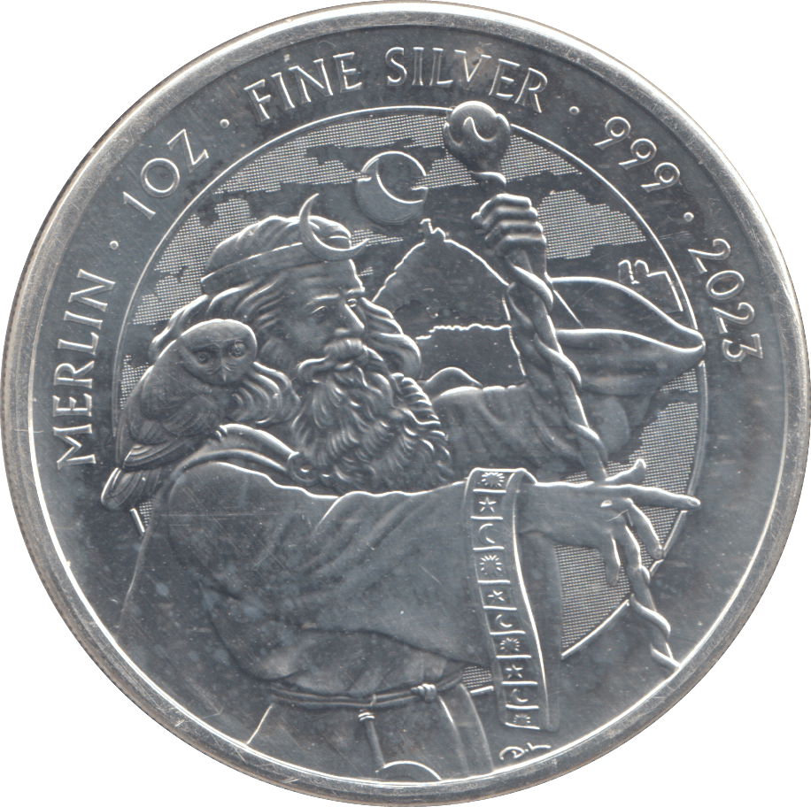 2023 SILVER 1 OZ TWO POUNDS MERLIN - SILVER WORLD COINS - Cambridgeshire Coins