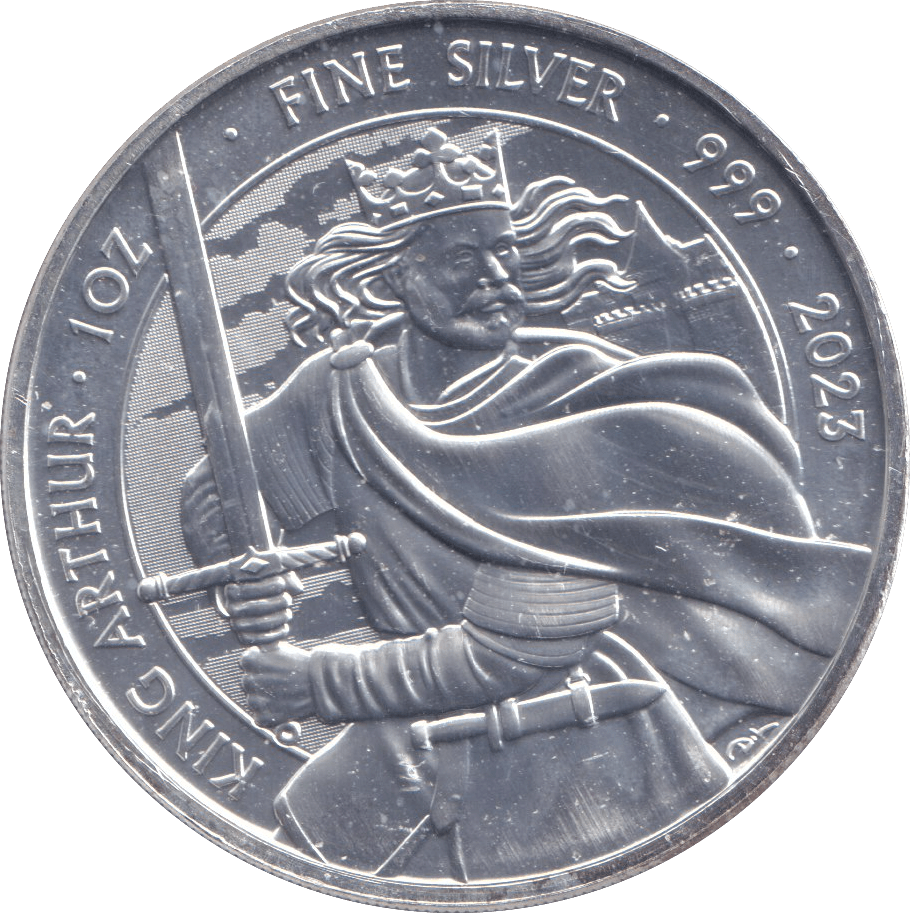 2023 SILVER 1OZ KING ARTHUR TWO POUND BRILLIANT UNCIRCULATED - SILVER WORLD COINS - Cambridgeshire Coins