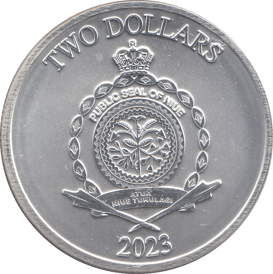 2023 SILVER 1OZ TWO DOLLARS RAM OF CALVARY NIUE ( BU ) - SILVER WORLD COINS - Cambridgeshire Coins
