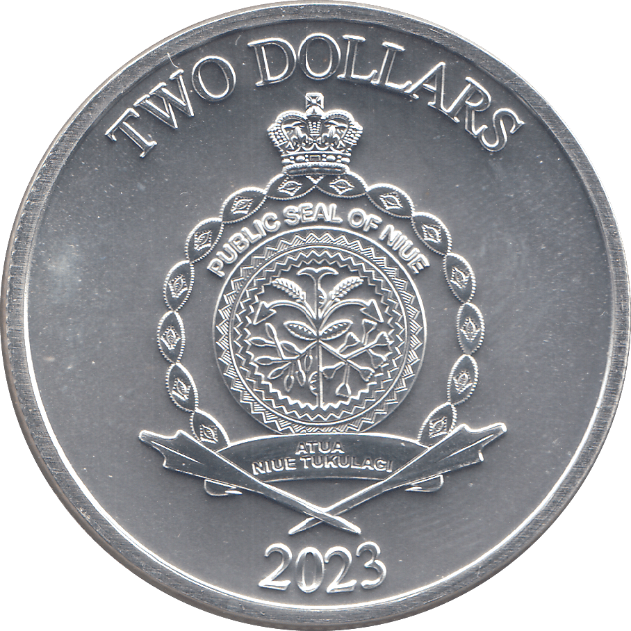 2023 SILVER 1OZ TWO DOLLARS SWORD OF TRUTH NIUE ( BU ) - SILVER WORLD COINS - Cambridgeshire Coins