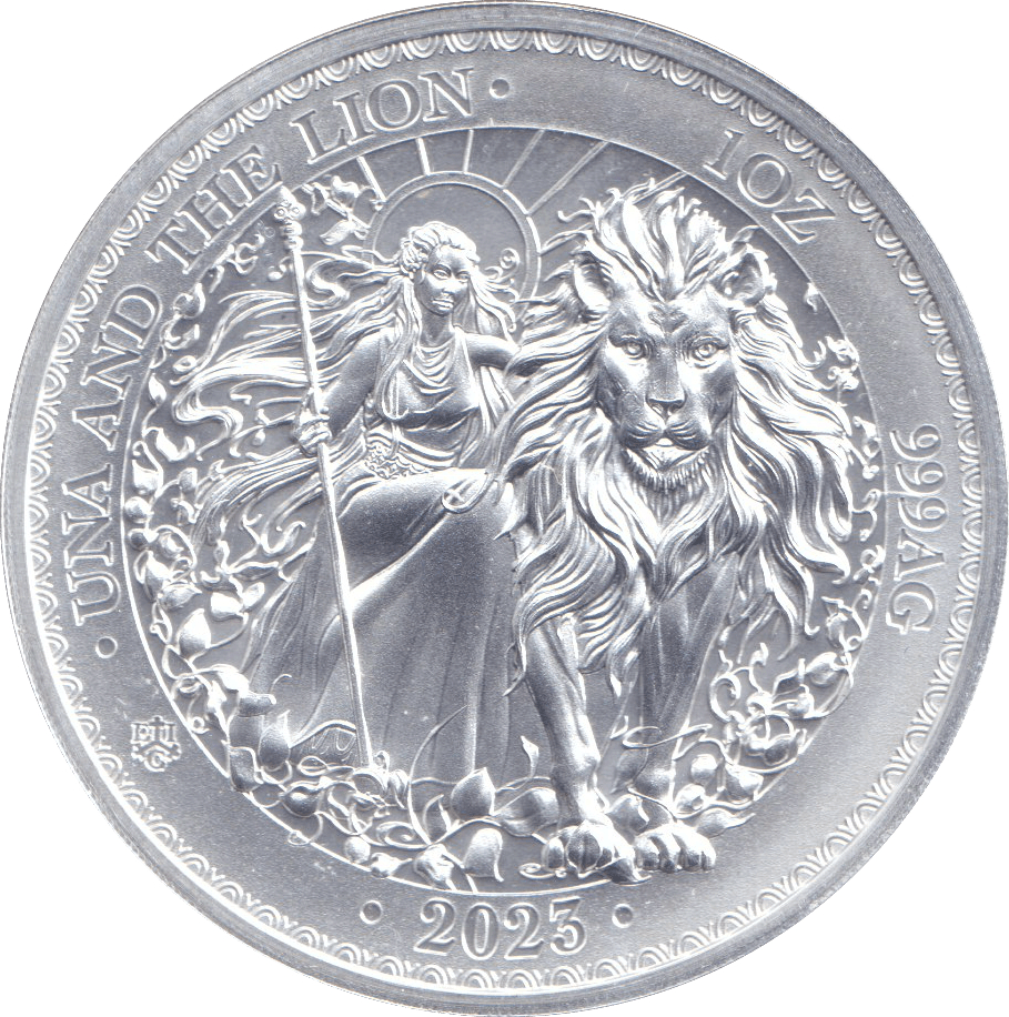 2023 SILVER 1OZ UNA AND THE LION ONE POUND BRILLIANT UNCIRCULATED - SILVER WORLD COINS - Cambridgeshire Coins