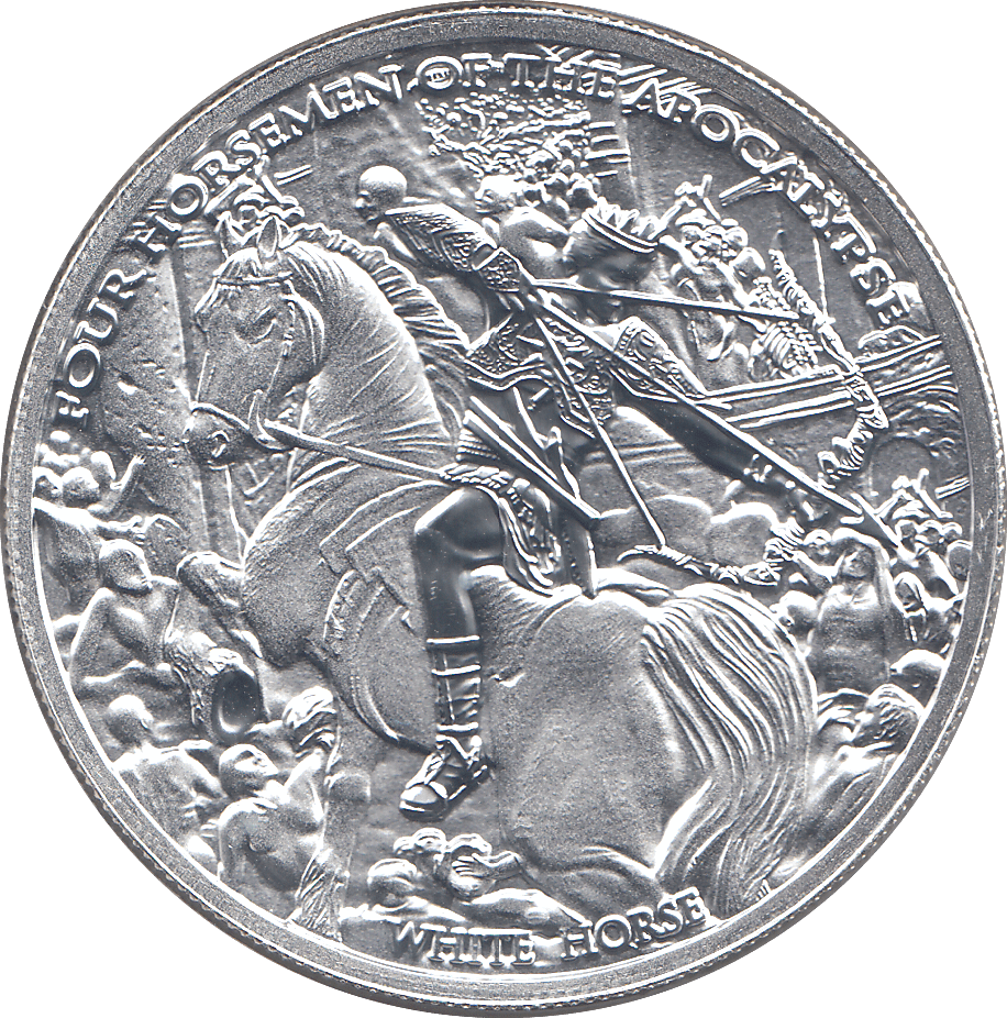 2023 SILVER 1OZ WHITE HORSE OF THE APOCALYPSE ( BU ) - SILVER WORLD COINS - Cambridgeshire Coins