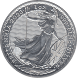2023 SILVER ONE OUNCE BRITANNIA .999 FINE SILVER 2 POUND - SILVER WORLD COINS - Cambridgeshire Coins