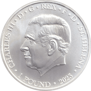2023 SILVER ONE POUND ST. HELENA BRILLIANT UNCIRCULATED - SILVER WORLD COINS - Cambridgeshire Coins