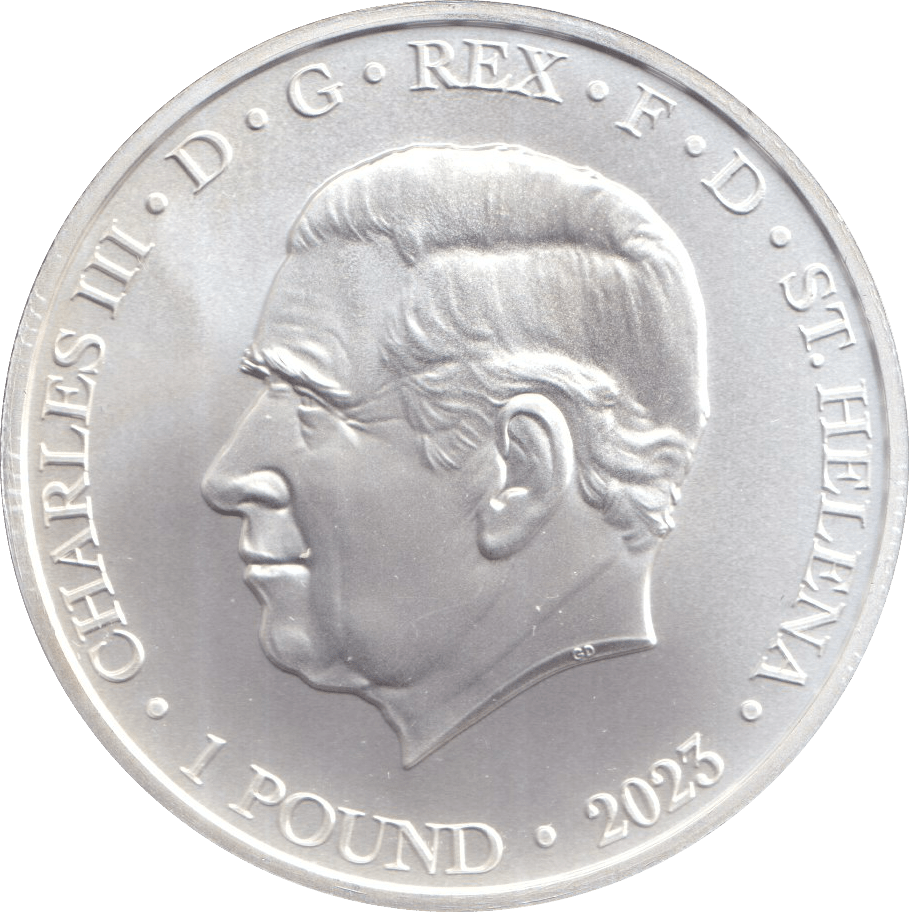 2023 SILVER ONE POUND ST. HELENA BRILLIANT UNCIRCULATED - SILVER WORLD COINS - Cambridgeshire Coins