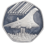 2023 SILVER PLATED 50 CENTS CONCORDE SUPERSONIC ( PROOF ) - WORLD COINS - Cambridgeshire Coins