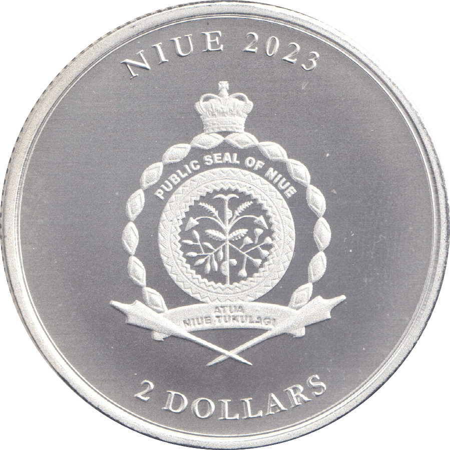 2023 SILVER PROOF 2 DOLLAR ICON QUEEN ELIZABETH II NIUE - SILVER WORLD COINS - Cambridgeshire Coins
