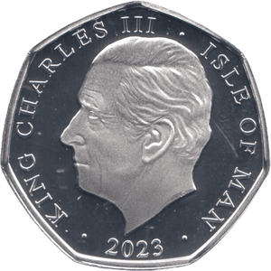 2023 SILVER PROOF 50P 'GOD SAVE OUR GRACIOUS KING' ISLE OF MAN - SILVER WORLD COINS - Cambridgeshire Coins