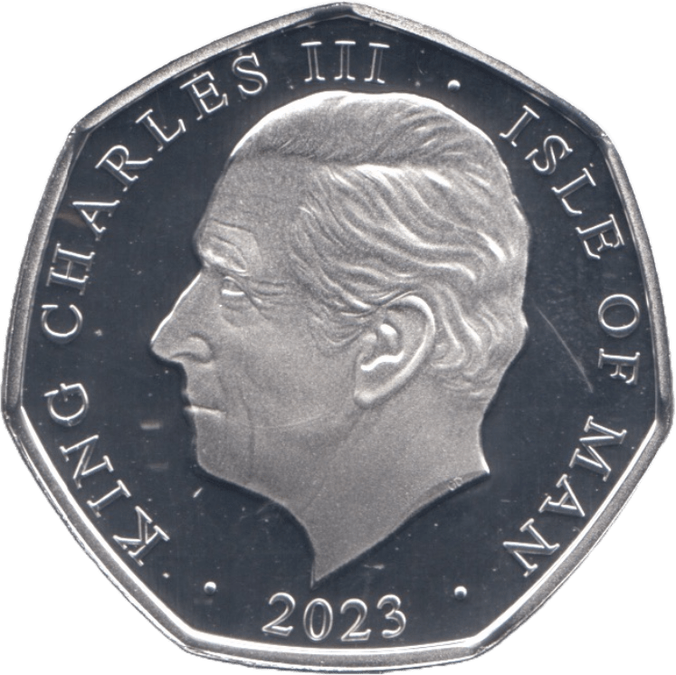 2023 SILVER PROOF 50P 'GOD SAVE OUR GRACIOUS KING' ISLE OF MAN - SILVER WORLD COINS - Cambridgeshire Coins