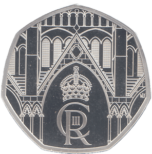 2023 SILVER PROOF CHARLES III CORONATION FIFTY PENCE UNITED KINGDOM - SILVER WORLD COINS - Cambridgeshire Coins