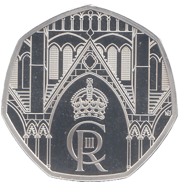 2023 SILVER PROOF CHARLES III CORONATION FIFTY PENCE UNITED KINGDOM - SILVER WORLD COINS - Cambridgeshire Coins