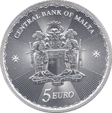 2023 SILVER PROOF FIVE EUROS MALTA - SILVER WORLD COINS - Cambridgeshire Coins