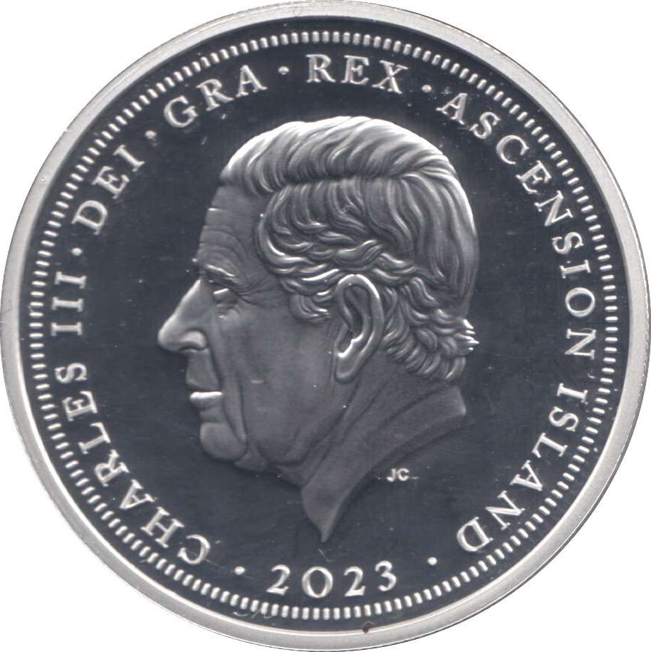 2023 SILVER PROOF FIVE POUNDS ASCENSION ISLANDS - SILVER WORLD COINS - Cambridgeshire Coins