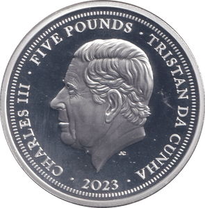 2023 SILVER PROOF FIVE POUNDS QUEEN ELIZABETH MEMORIAL TRISTAN DA CUHNA - SILVER WORLD COINS - Cambridgeshire Coins