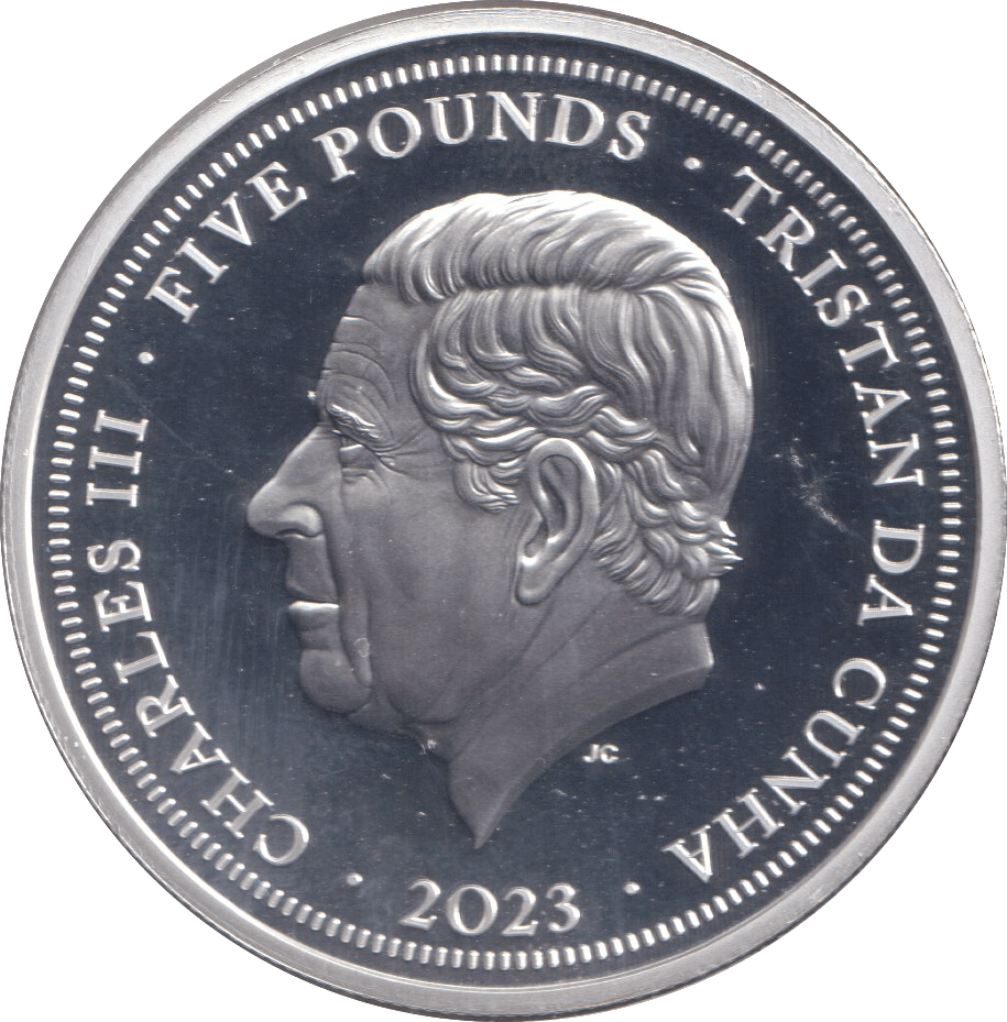2023 SILVER PROOF FIVE POUNDS QUEEN ELIZABETH MEMORIAL TRISTAN DA CUHNA - SILVER WORLD COINS - Cambridgeshire Coins