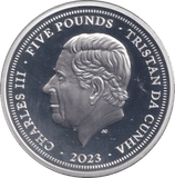 2023 SILVER PROOF FIVE POUNDS QUEEN ELIZABETH MEMORIAL TRISTAN DA CUHNA - SILVER WORLD COINS - Cambridgeshire Coins