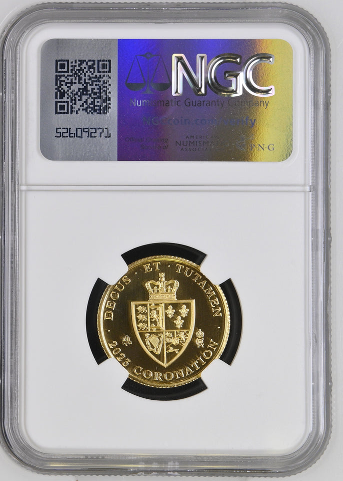 2023 ST.HELENA KING CHARLES III SPADE GUINEA ( NGC ) PF 70 ULTRA CAMEO - NGC GOLD COINS - Cambridgeshire Coins
