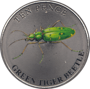 2023 TEN PENCE WILDLIFE COLLECTION GREEN TIGER BEETLE - WORLD COINS - Cambridgeshire Coins