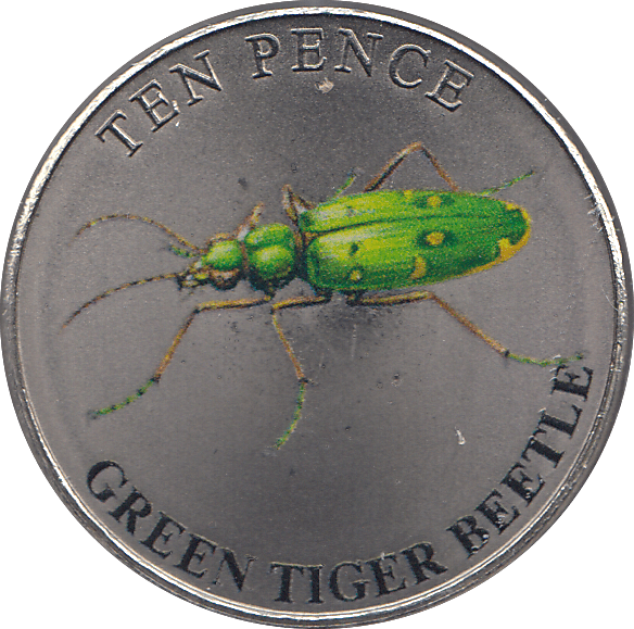 2023 TEN PENCE WILDLIFE COLLECTION GREEN TIGER BEETLE - WORLD COINS - Cambridgeshire Coins