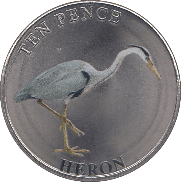 2023 TEN PENCE WILDLIFE COLLECTION HERON - WORLD COINS - Cambridgeshire Coins