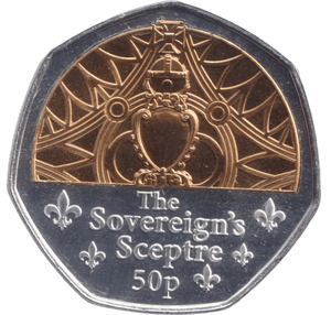 2023 THE SOVEREIGNS SCEPTRE 50P ISLE OF MAN - 50P REGIONAL ISSUES - Cambridgeshire Coins