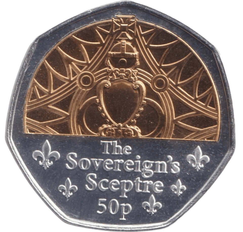 2023 THE SOVEREIGNS SCEPTRE 50P ISLE OF MAN - 50P REGIONAL ISSUES - Cambridgeshire Coins
