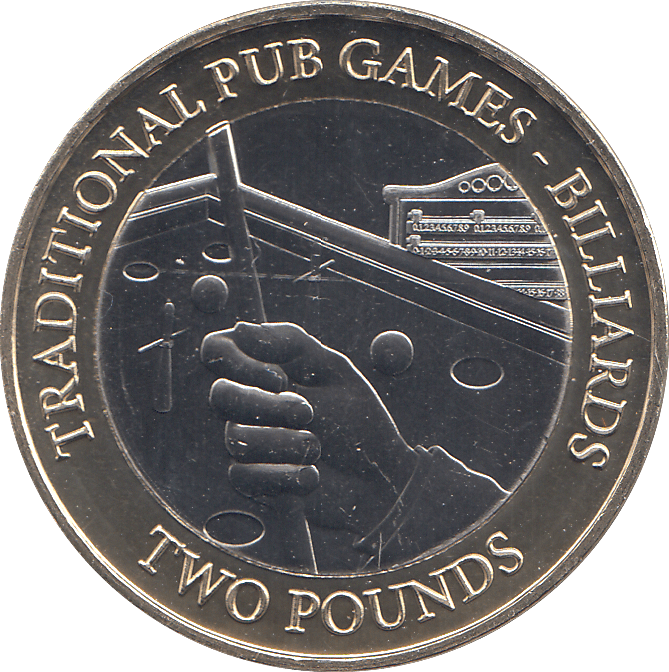 2023 TWO POUND TRADITIONAL PUB GAMES BILLIARDS ( BU ) - WORLD COINS - Cambridgeshire Coins