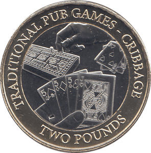 2023 TWO POUND TRADITIONAL PUB GAMES CRIBBAGE ( BU ) - WORLD COINS - Cambridgeshire Coins