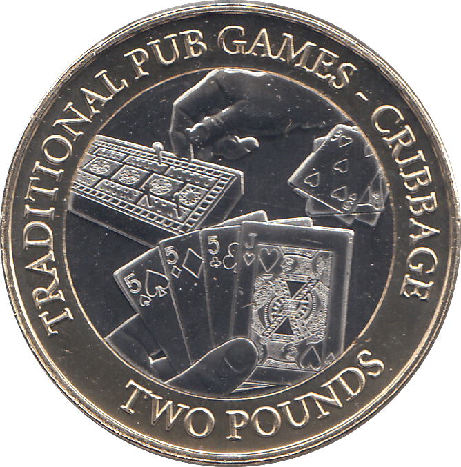 2023 TWO POUND TRADITIONAL PUB GAMES CRIBBAGE ( BU ) - WORLD COINS - Cambridgeshire Coins