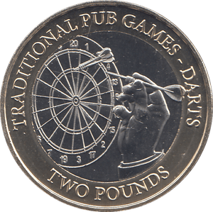 2023 TWO POUND TRADITIONAL PUB GAMES DARTS ( BU ) - WORLD COINS - Cambridgeshire Coins