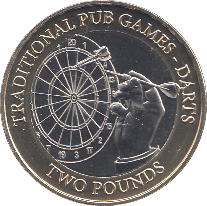 2023 TWO POUND TRADITIONAL PUB GAMES DARTS ( BU ) - WORLD COINS - Cambridgeshire Coins