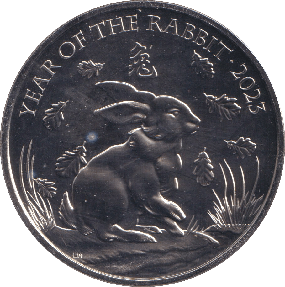 2023 YEAR OF THE RABBIT FIVE POUNDS ( BU ) - SILVER PROOF - Cambridgeshire Coins