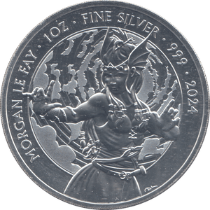 2024 1 OZ FINE SILVER 999 PROOF MORGAN LE FAY 2 POUNDS - SILVER WORLD COINS - Cambridgeshire Coins