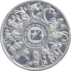 2024 1OZ .999 FINE SILVER COIN YEAR OF DRAGON - SILVER WORLD COINS - Cambridgeshire Coins