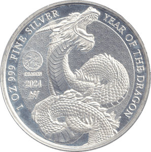2024 1OZ .999 FINE SILVER COIN YEAR OF DRAGON - SILVER WORLD COINS - Cambridgeshire Coins