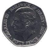 2024 50 P 1845 ST HELIER FIRE BRIGADE ( BU ) - 50P CIRCULATED - Cambridgeshire Coins