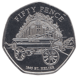 2024 50 P 1845 ST HELIER FIRE BRIGADE ( BU ) - 50P CIRCULATED - Cambridgeshire Coins