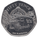 2024 50 P 1940 BLACKPOOL FIRE BRIGADE ( BU ) - 50P CIRCULATED - Cambridgeshire Coins