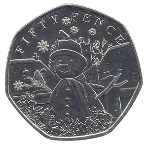 2024 50 P BAILWICK OF GUERNSEY SNOWMAN ( BU ) - 50P CIRCULATED - Cambridgeshire Coins