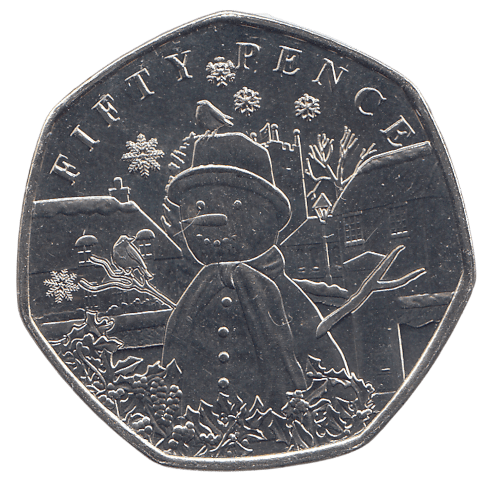 2024 50 P BAILWICK OF GUERNSEY SNOWMAN ( BU ) - 50P CIRCULATED - Cambridgeshire Coins