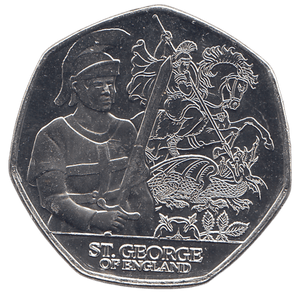2024 50 P ST GEORGE OF ENGLAND ( BU ) - 50P CIRCULATED - Cambridgeshire Coins