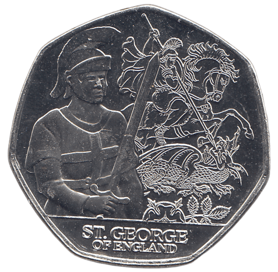 2024 50 P ST GEORGE OF ENGLAND ( BU ) - 50P CIRCULATED - Cambridgeshire Coins