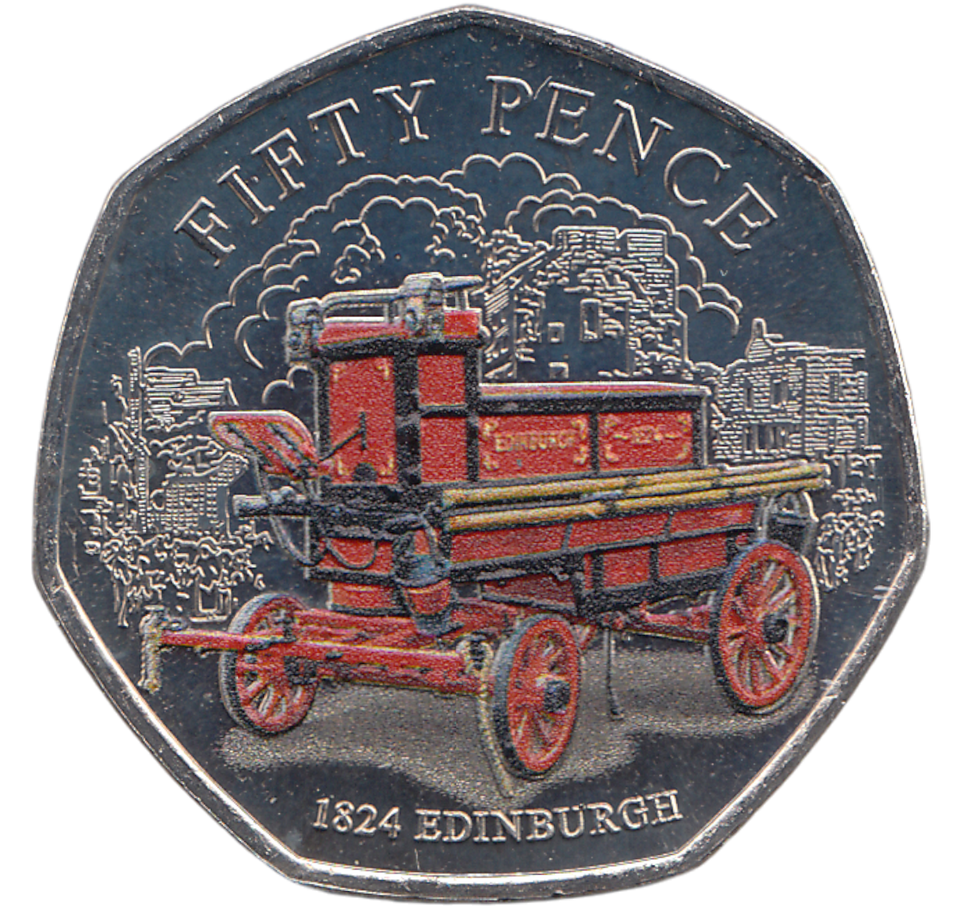 2024 50 PENCE 1824 EDINBURGH FIRE BRIGADE ( BU ) - WORLD COINS - Cambridgeshire Coins