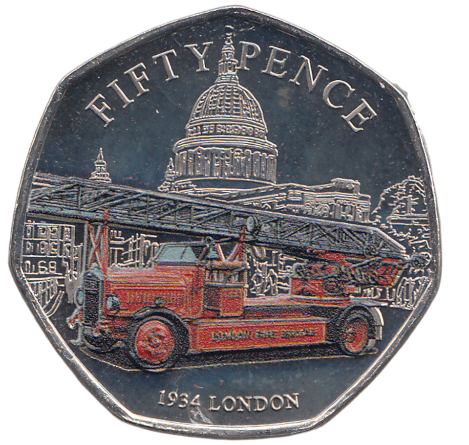 2024 50 PENCE 1934 LONDON FIRE BRIGADE ( BU ) - WORLD COINS - Cambridgeshire Coins