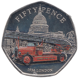 2024 50 PENCE 1934 LONDON FIRE BRIGADE ( BU ) - WORLD COINS - Cambridgeshire Coins