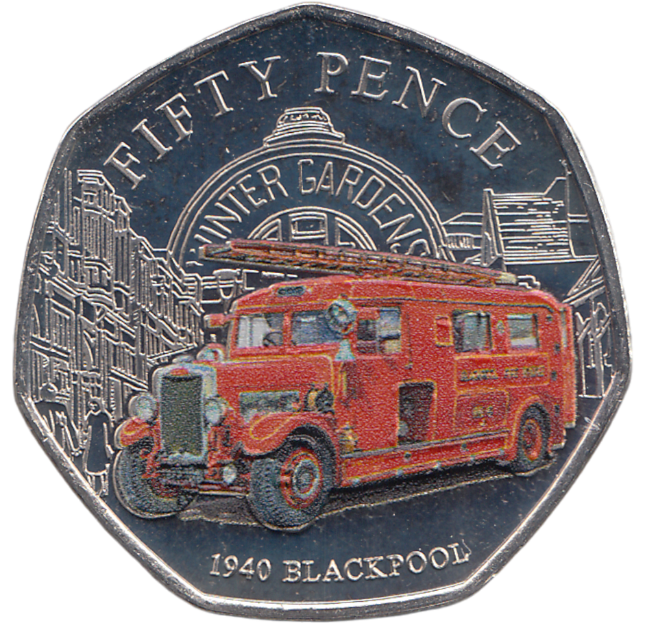 2024 50 PENCE 1940 BLACKPOOL FIRE BRIGADE ( BU ) - WORLD COINS - Cambridgeshire Coins