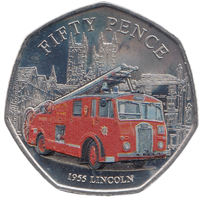 2024 50 PENCE 1955 LINCOLN FIRE BRIGADE ( BU ) - WORLD COINS - Cambridgeshire Coins