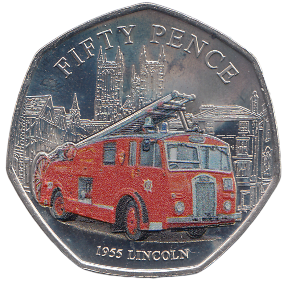 2024 50 PENCE 1955 LINCOLN FIRE BRIGADE ( BU ) - WORLD COINS - Cambridgeshire Coins