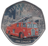 2024 50 PENCE 1955 LINCOLN FIRE BRIGADE ( BU ) - WORLD COINS - Cambridgeshire Coins