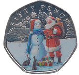 2024 50 PENCE SNOWMAN BAILIWICK OF GUERNSEY COLOURED ( BU ) - WORLD COINS - Cambridgeshire Coins
